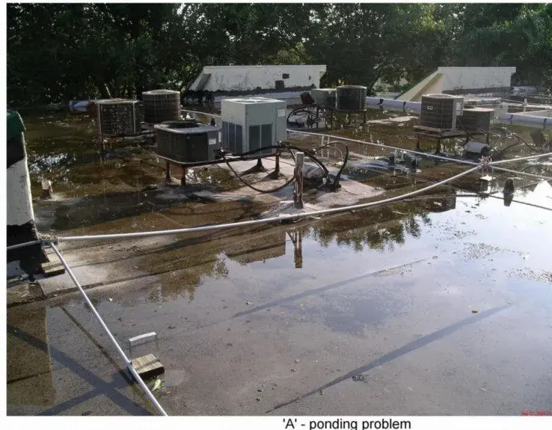 Flat roof ponding