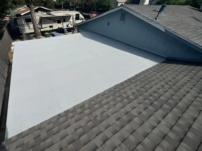 Clean, uniform white low-slope roof surface