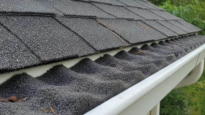 Foam insert gutter guard fitted inside a residential gutter