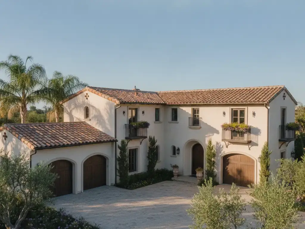Single-family home with a clay and concrete tile roof