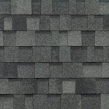 close-up of a grey architectural asphalt shingles