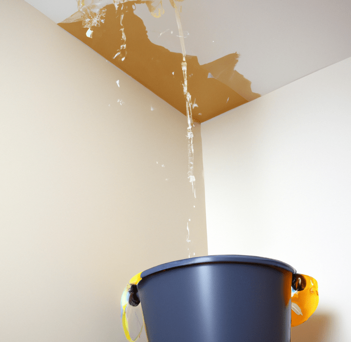 Water leaking into a bucket