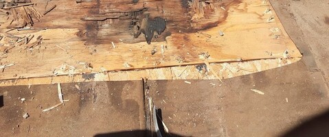 A rotten wood deck  