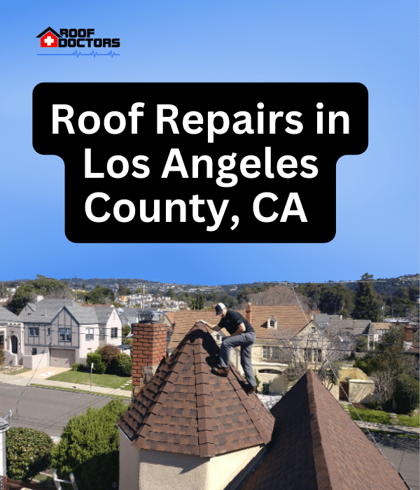 roof turret with a blue sky background with the text " Roof Repairs in Los Angeles County, Ca" overlayed