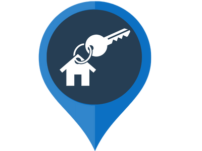 Icon showing a key and a house to represent a realtor<br />

