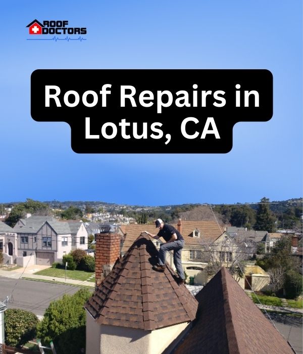 roof turret with a blue sky background with the text " Roof Repairs in Kern County" overlayedroof turret with a blue sky background with the text " Roof Repairs in Lotus, CA" overlayed