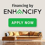 Roof Doctors financing illustration by Enhancify with the word Apply now in bold