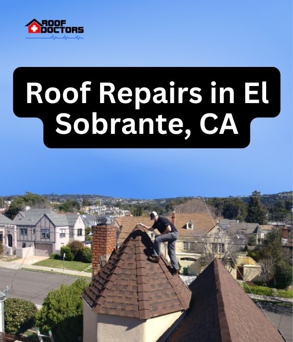 roof turret with a blue sky background with the text " Roof Repairs in El Sobrante, CA" overlayed