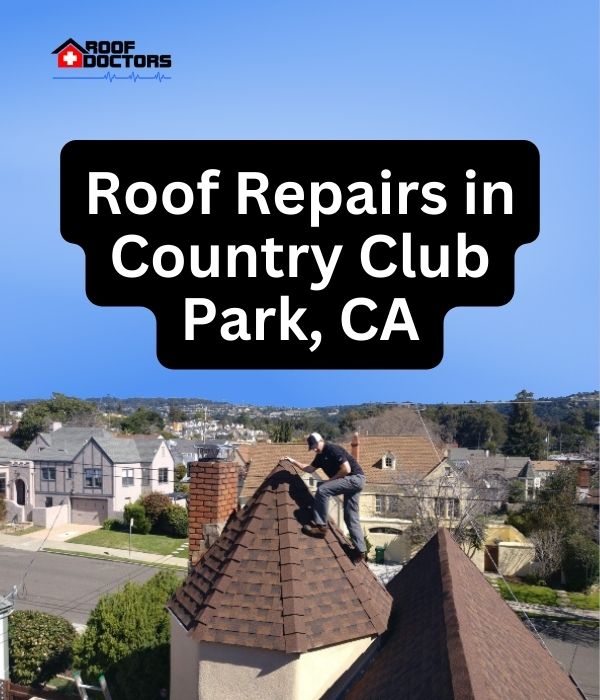 roof turret with a blue sky background with the text " Roof Repairs in Seeley, CA" overlayedroof turret with a blue sky background with the text " Roof Repairs in Country Club Park, CA" overlayed