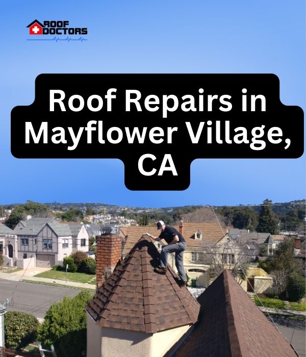 roof turret with a blue sky background with the text " Roof Repairs in Seeley, CA" overlayedroof turret with a blue sky background with the text " Roof Repairs in Mayflower Village, CA" overlayed