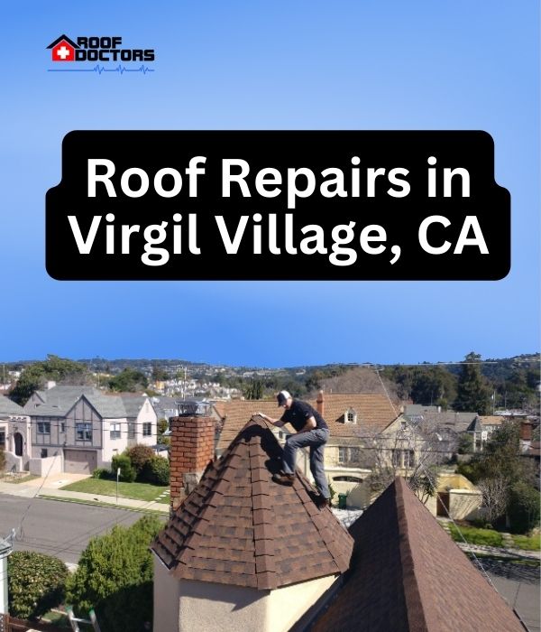 roof turret with a blue sky background with the text " Roof Repairs in Seeley, CA" overlayedroof turret with a blue sky background with the text " Roof Repairs in Virgil Village, CA" overlayed